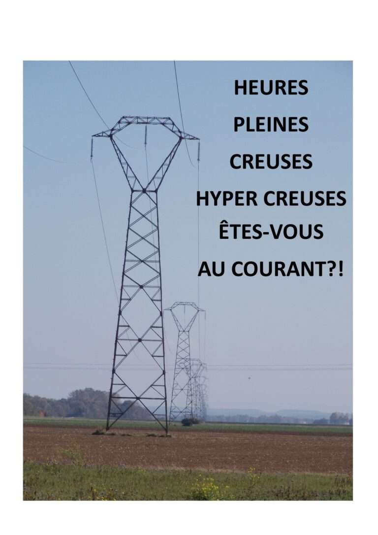 Image de lignes électriques avec question sur l'existence d'heures pleines, d'heures creuses et hyper creuses!