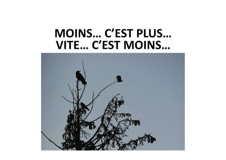 241216 moins c’est plus vite c’est moins